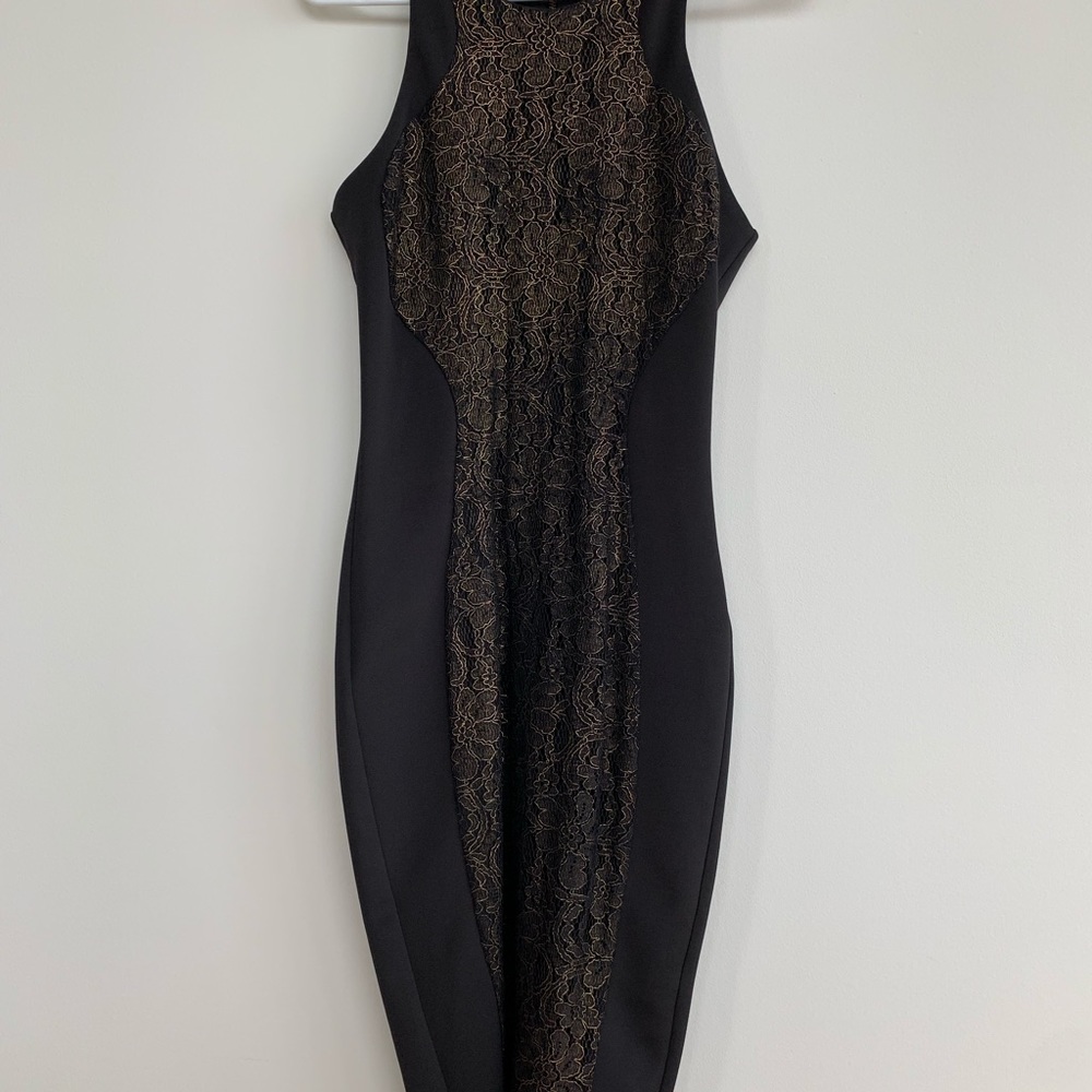 Torn by Ronny Kobo Shiran Dress | Black & Gold | S - Picture 2 of 4